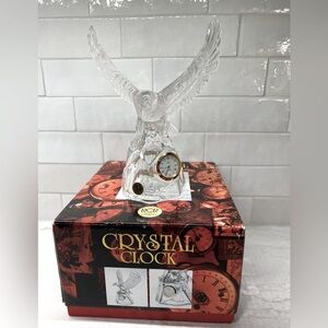 RCR (Vintage Royal Crystal Rock)  Crystal EAGLE Clock Italy.